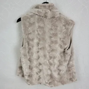Jack by BB Dakota Elektra Vest Womens Large Tan Faux Fur Foldover Collar Lined thumbnail 4