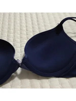 Victoria’s Secret Very Sexy Push Up Bra Underwire 32D Blue With Lace Trim thumbnail 8