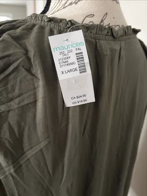 Maurices Olive Green XL Ruffle-Trim Tank thumbnail 2