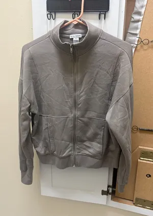Better Together Modal Blend Full Zip Mock Neck Jacket Size M Brown Size M thumbnail 1