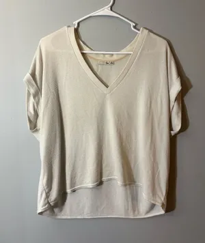 Wilfred‎ Cream V-Neck Short Sleeve Top thumbnail 1