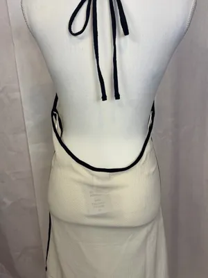 H&M White Halter Slip Dress with Black Trim thumbnail 7