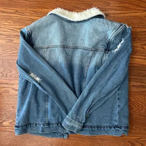 Pacsun Sherpa Denim Trucker Jacket Fleece Lined Size Large Distressed thumbnail 11