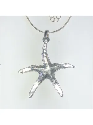 Silver Tone CZ Rhinestone Starfish Boho Pendant Necklace thumbnail 4
