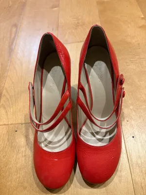 Navyboot Italy patent leather heel Mary Jane shoes red 38 7 thumbnail 2