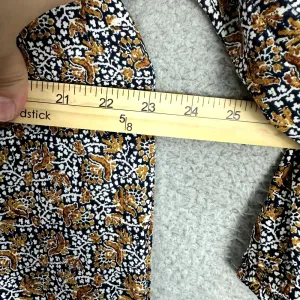 Wonderly Top Womens Large Brown Floral Long Sleeve Square Neck Dark Feminine‎ thumbnail 6