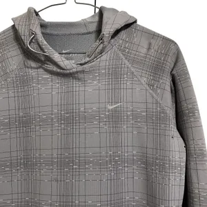 Nike Dri-FIT Women's Hoodie Pullover Gray Plaid Athletic‎ Top Activewear Medium thumbnail 3