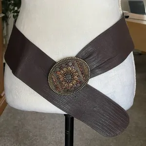 Chico’s Vintage Bead And Wood Buckle Waist Belt 40” thumbnail 1