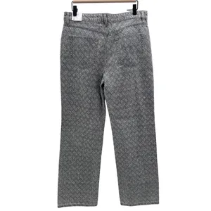 NWT Mango MNG Wide Leg Sequin Jeans Women's Sz 8‎ Gray Denim Rhinestone Festival thumbnail 3