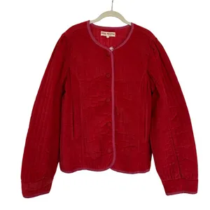 NWT Free People Quilted Velvet Natalia Jacket in Sweet Heart Sz Large thumbnail 5
