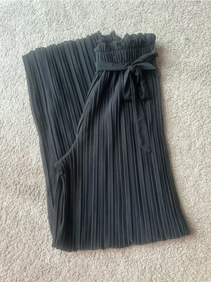 Black Pleated Pants M Size M thumbnail 1