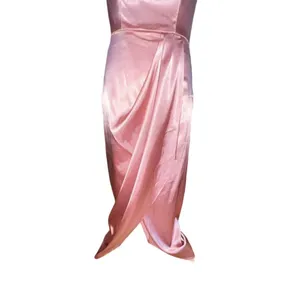 After‎ Six Desert Rose Charmeuse Halter Midi Dress Draped Tulip Skirt 6829 Sz 2R thumbnail 5