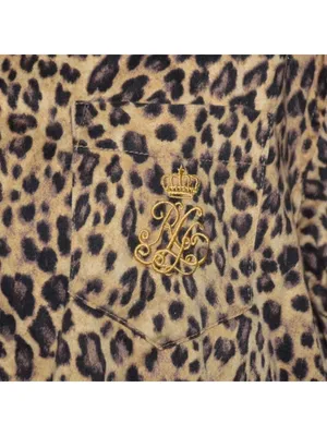 Lauren Ralph Lauren Leopard Print Night Sleep Shirt Size M Pajama 100% Cotton thumbnail 4