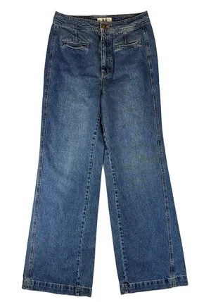 We The Free Free People M Modern Meadow High Rise Wide Leg Denim Pants M thumbnail 1