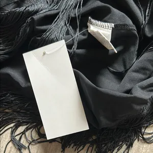 Black Asymmetrical fringe Dress with Spaghetti Straps thumbnail 3
