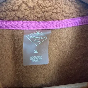 St. John’s Bay Sherpa Pullover Sweater‎ Womens Size XL Roasted Pecan 1/4 Zip thumbnail 6