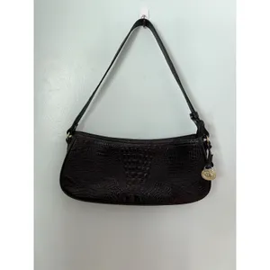 Brahmin black Anytime‎ Mini Melborn Croc Leather Shoulder Bag Hobo Luxury thumbnail 5