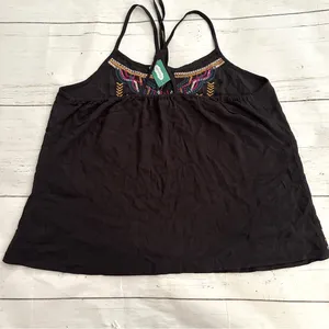 Maurices Tank Top Womens L Black Rayon Embroidered Lightweight Boho Flowy New thumbnail 10