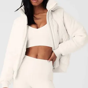 Alo Yoga Faux Leather Boss Puffer Ivory S thumbnail 1