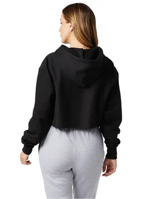 NEW Champion Reverse Weave Women’s Cropped Hoodie Sweatshirt in Black - Size L thumbnail 2