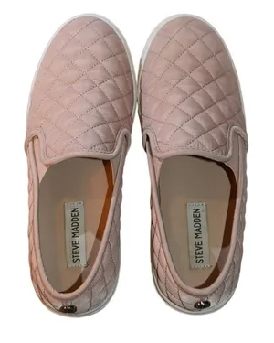 Steve‎ Madden Blush Pink Sneaker Womens Size 7 Excellent Quilted Slip On thumbnail 1