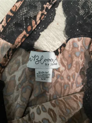Leopard Print Lace-Trim Cami Top - Black & Brown thumbnail 2