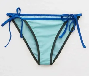 NEW NWT AERIE AMERICAN EAGLE Light Blue Cheeky Tie Side String Bikini Bottom XL thumbnail 1
