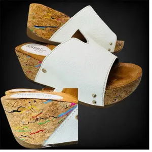 Bussola Formentera Sandals Womens 37 Strappy Wedge Heel Embossed Leather Artisti thumbnail 1
