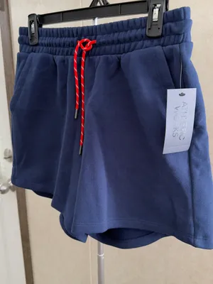 Athletic Works Navy Shorts with Red Drawcord thumbnail 3