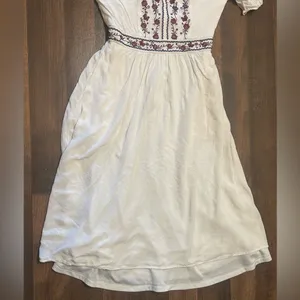 Stevie Hender Cream and Purple Ruffled Tiered Sundress thumbnail 3