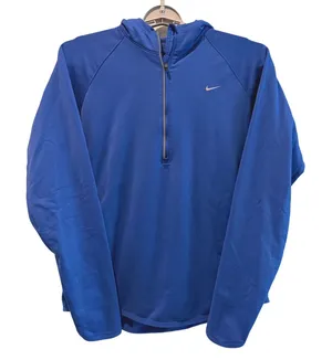 Nike Womens Blue Dri-FIT Fleece Lined‎ Quarter Zip Hoodie Size Large Running Top thumbnail 1