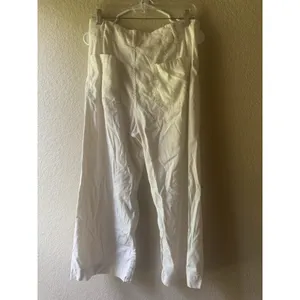 Maeve Anthropologie The Colette Wide Leg Pants Cream Ivory Linen Blend thumbnail 3
