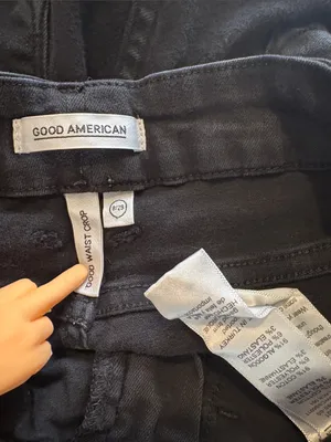 Good American Size 8 29 Good Waist Crop Black Denim Jeans thumbnail 3