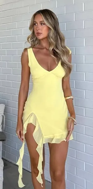 White Fox Like That Mini Dress Buttercup thumbnail 1