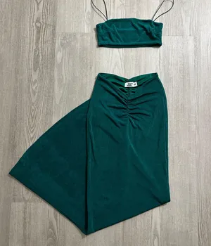 Tiger Mist Chantelle Top And Skirt Set In Green thumbnail 1