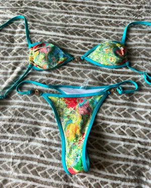 Teal Bikini Shein Set thumbnail 1