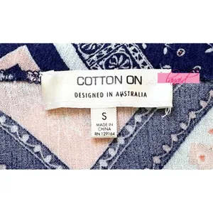 Cotton On Sabrina Off Shoulder Top Pink Blue Ruffle Bardot Bandana Shoulderless thumbnail 5