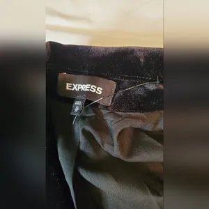 Express Velvet Longline Blazer Black Soft Velvet Open Front Jacket Women XS/TP thumbnail 12