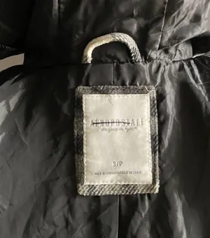 Aeropostale Beautiful black and white plaid hooded pea coat thumbnail 8