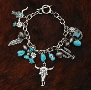 Southwestern turquoise and silver necklace and bracelet set thumbnail 7