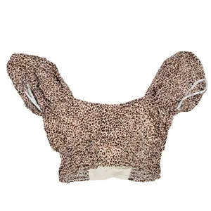 Lulus Fiercely In Love‎ Leopard Print Tie Front Crop Top XS Beige Black thumbnail 3