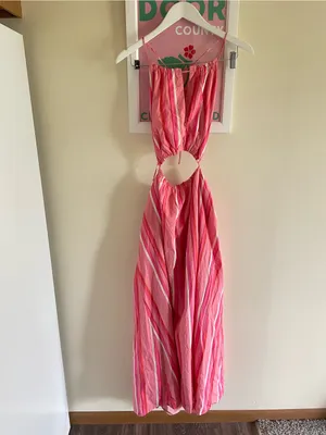 Petal & Pup Madam Stripe Cutout Cotton Halter Dress Size XL thumbnail 3