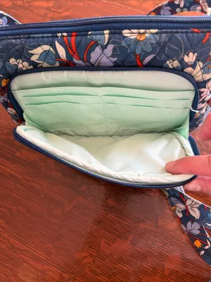 Vera Bradley Navy Blue Floral Quilted Shoulder Bag thumbnail 10