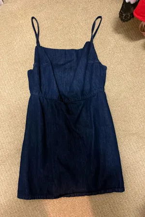 ZARA Denim Dress Mini Blue Medium thumbnail 1