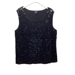 George Sequin Y2K tank blouse Black Size Extra Large thumbnail 2