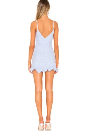 Superdown Revolve Mayra Blue Polka Dot Ruffle Mini Dress thumbnail 3