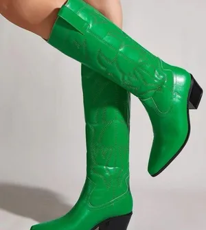 Green Cowboy Boots Size 6 thumbnail 3