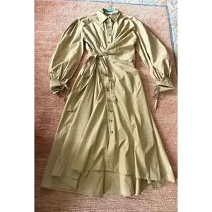 Inspired Designer Poplin Shirt Dress Beige Sizes M & L Brand New thumbnail 3