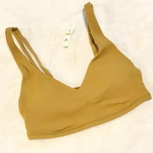 NWT Offline by Aerie Goals Light Tan Ribbed Padded Sports Bra - Size: Medium thumbnail 1