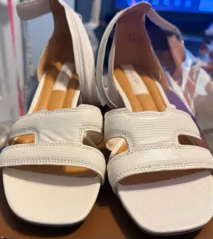Franco Sarto White Leather Heeled Sandals Women's SZ 10 thumbnail 1